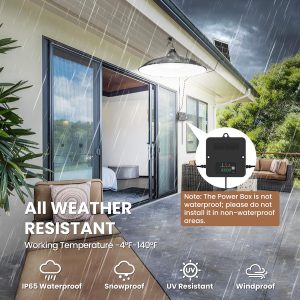 APILAB Solar Shed Light Indoor Outdoor, 2000LM Daytime Available Pendant Light with Pull String, Dusk to Dawn, 3 Lighting Modes Solar Lights Indoor, IP65 Waterproof for Barn, Gazebo, Shop, Garage