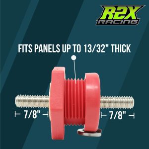 Thru Panel Battery Cable Bulkhead Connectors with Copper Core 3/8" Terminal Post, Red and Black