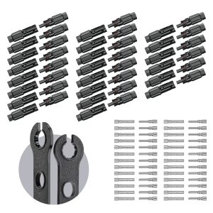 BougeRV 44 PCS Solar Connectors Solar Panel Cable Connector Kit with Spanners - IP68 Waterproof 22 Pairs Male/Female (8AWG)