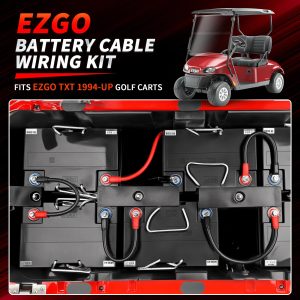 Golf Cart Battery Cables for EZGO TXT 1994-UP 36&48V, 7 PCS 4 Gauge EZGO Battery Cables Wiring Kit, Golf Cart Pure Copper AC/DC Wire Kit