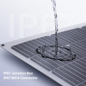 Topunive 100W 12V Flexible Solar Panel 9BB Monocrystalline Cell 12 Volt Semi-Flexible for Marine RV Trailer Boat Cabin Van Car Uneven Surfaces 12V Battery Charge