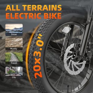 20" Fat Tire Electric Bike for Adults 750W/1500W Peak Motor Ebike 28 MPH E bike 90 Miles Long Range Urban Outdoor Commuter Ebikes with 48V Removable Battery 7 Speed E-bike All-Terrain Electric Bicycle