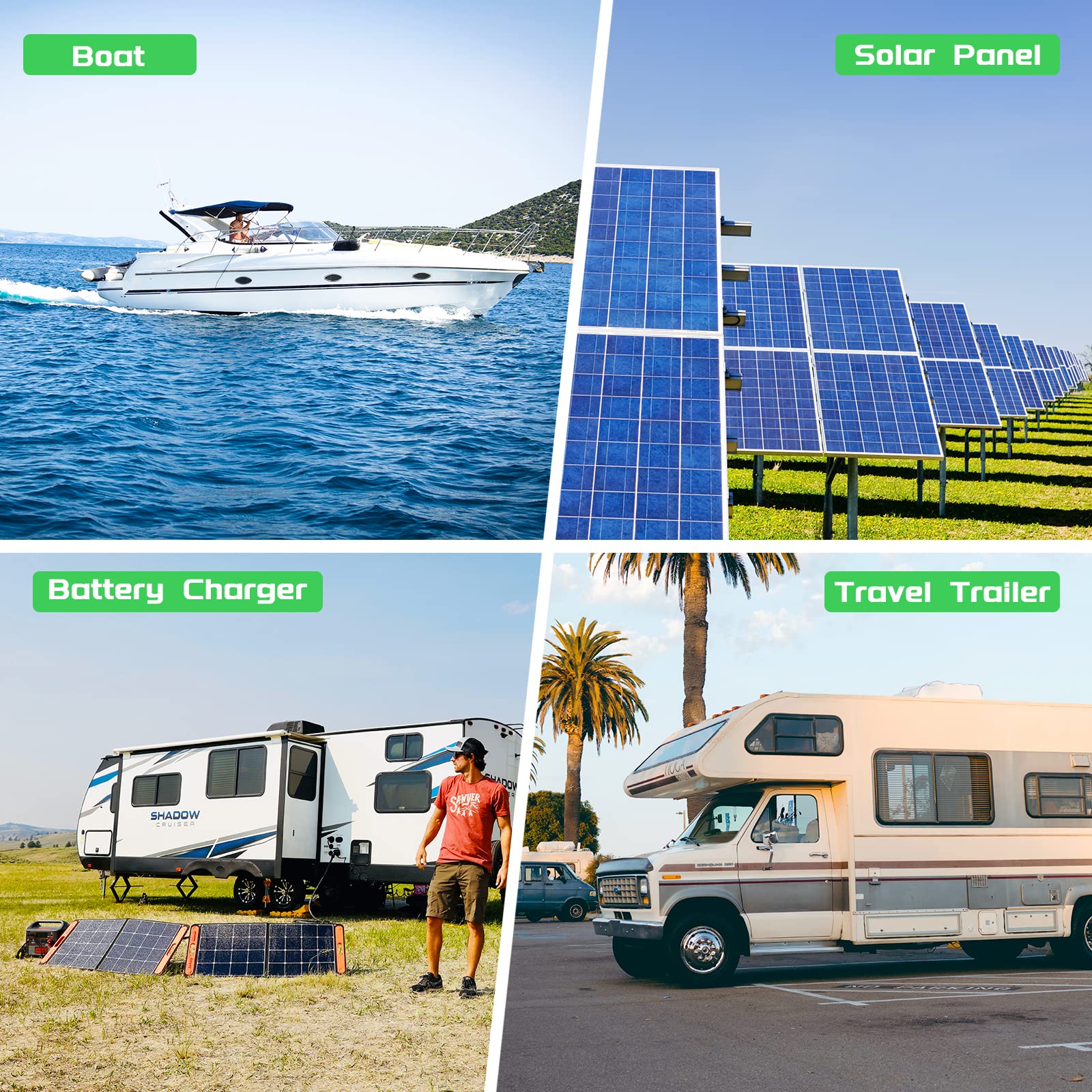 Bateria Power Solar to XT60 Charge Extension Cable 12AWG 10Ft Solar Connector to XT60 Adapter Cable for Solar Panel to LiFePO4 Battery RV Portable Power Station Solar Generator - Image 2