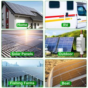 CNLonQcom Solar Disconnect Switch 63A DC1000V Circuit Breaker 2P with PV Connector and IP65 Small Breaker Box and Wall Hooks for Outdoor PV Stystem, Battery, PV Array MCB