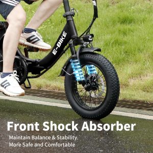 AIWARGOD Electric Bike for Adults, 750W Long Range Foldable Ebike with One/Dual Removable Battery, 40-120 Mile/25-30MPH, 20"/16“ Fat Tire Electric Bicycle (16" Small Folding Ebike, Black-01)