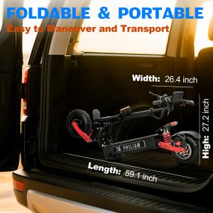 PHILIAM Adult Electric Scooter 6000W Dual Motor up to 55MPH Speed & Range to 70 Miles, E Scooter with 60V 38Ah Battery, 11" All Terrain Fat tires, Full Suspensions & Foldable Off Road Electric Scooter