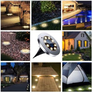 Rayolon Solar Ground Lights, Waterproof Solar Garden Lights, Upgraded Outdoor Garden Waterproof Bright in-Ground Light, Landscape Lighting for Pathway,Yard,Deck,Lawn,Patio,Walkway (12 Pack Warm Light)