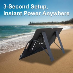 Voominhtec 100W 22V ETFE Folding Portable Solar Panel, IP67 Waterproof Foldable 24% High Efficiency, QC3.0 USB-A &Type-C Output,-Light Solar Charger for Power Station RV Camping Off Grid