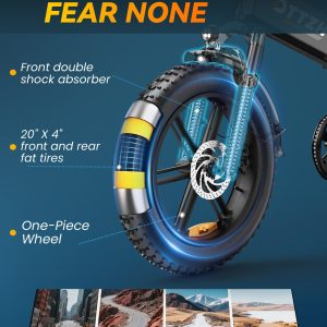 DTTZH Folding Electric Bikes for Adults, 1000W 30MPH Foldable Ebike, 20 Inch Fat Tire Folding Commuter E Bike, 60 Miles 48V 15Ah Removable Battery, UL2849 Adults Electric Bicycle Black