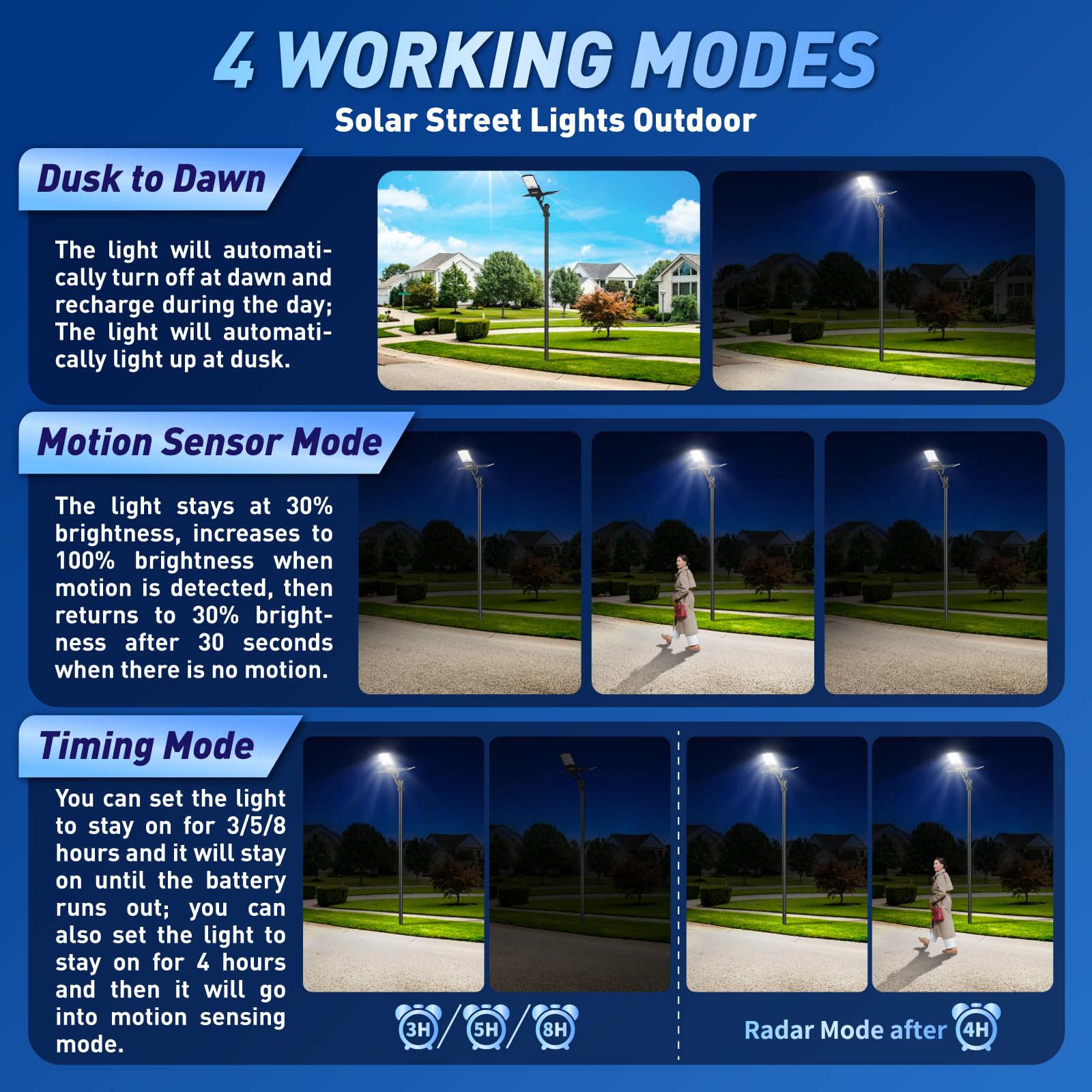 7000W Solar Street Lights Outdoor, 2PCS 40000mAh IP67 Waterproof Solar Flood Lights 7000K 550000LM Bright LED Beads Commercial Parking Light with Remote Control for Street, Court, Barn, Parkling Lot - Image 6