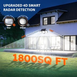 WdtPro 2025 Solar Lights Outdoor Flood Light, 3500LM Bright Motion Sensor Outdoor Lights, 3 Heads & Upgrade Glass Panel, LED Solar Powered Security Light Spotlights Waterproof for Outside Yard-2Pack