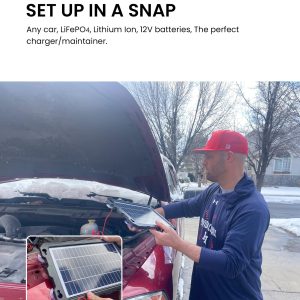 POWOXI Upgraded 7.5W-Solar-Battery-Trickle-Charger-Maintainer-12V Portable Waterproof Solar Panel Trickle Charging Kit for Car, Automotive, Motorcycle, Boat, Marine, RV,Trailer, Snowmobile, etc.