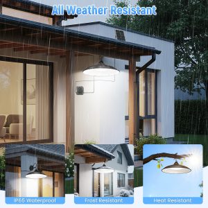 APILAB Solar Shed Light Indoor Outdoor, 2000LM Daytime Available Motion Sensor Pendant Light, Solar Indoor Lights with 4 Lighting Modes Remote Control for Barn, Patio, Gazebo, Shop, Garage