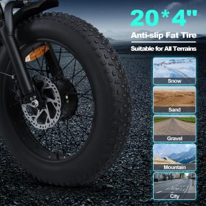 Electric Bike, Dirt Bike for Teens Adults, Electric Motorcycle, 37MPH Hydraulic Brakes 20x4 Fat Tire EBike Fit Age 13+ (1500W Peak Motor 48V 26AH Battery)