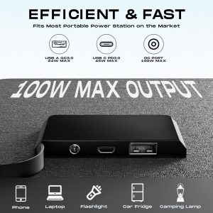 MARBERO 100W Portable Solar Panel 100 Watt 20V Foldable Solar Panel Charger for Power Station QC3.0 USB & DC Output >23% High Efficiency IP68 Waterproof for Camping Outdoor Home RV Blackout Cloudy