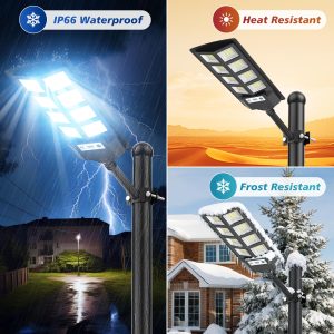 WYWNA Solar Lights Outdoor, 6000K LED Solar Lights Outdoor Waterproof, Solar Flood Lights Outdoor with Motion Sensor and Remote Control, Solar Street Light Dusk to Dawn 2-Pack