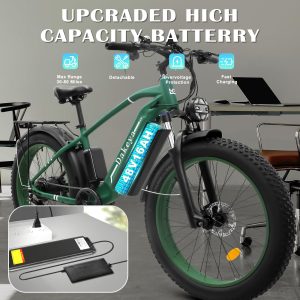Dakeya Electric Bike for Adults - Peak 1600W Motor 31MPH Ebike, 48V 16AH Removable Battery, 7 Speed Gear E bike with 26"x 4.0 Lockable Fat Tire UL Certified, Commute Electric Bicycles for All Terrain