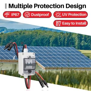 HCOVTXR 63 Amp Solar Panel Disconnect Switch,DC 550V Miniature Circuit Breaker with IP67 Breaker Box for Solar PV Homes