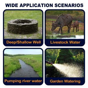 WASSERMANN 4" Effluent/Cistern Bottom Suction Pump with 33FT Cable,1HP,115V/60HZ,32GPM,207FT Head,Stainless Steel Deep Well Submersible Pump for Septic Tank Home and Industrial Agricultural