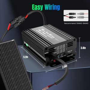 12A Boost MPPT Solar Charge Controller Solar Panel Regulator for24V/36V/48V/60V/72V Lead-Acid, LiFePO4, Gel, Flooded Batteries etc in Golf Cart,eBike,Club Car, Scooterand Solar System