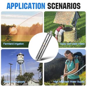 ECO-WORTHY 400W Solar Well Pump Kit, 140W Deep Well Submersible Pump with MPPT Controller Powered by 4pcs 100W Solar Panels for Off-grid Family use, Farm & Ranch, Deep Well