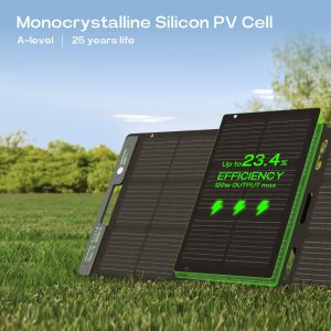 ACACIA 120W Portable Solar Panel for 300/500/1000/1500W Power Station for Camping, Foldable Solar Charger, Ajustable Kickstand, A+ Monocrystalline PV Cell and IP67 Waterproof for EV, Off Grid System