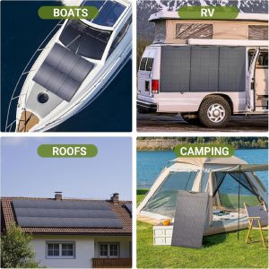 ALLPOWERS 100W Portable Solar Panel, SF100 Flexible Solar Panel, 24V Monocrystalline Solar Kit, 25% High Efficiency, IP68, for Power Station, Phones, Rooftops, Outdoor Camping and RVs