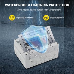 VOU 600V Solar DC PV Combiner Box for Solar Panel,1 String with Lightning Arrester Connector for On/Off Grid Solar Panel System,1 Input 1 Out 15A Rated Current Fuse,63A Circuit Breaker,Waterproof