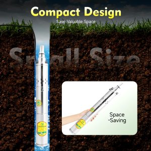 Solar Water Pump Deep Well, DC 24V 370W Stainless Steel Screw Pump 213ft Lift 2850 RPM Flow Deep Well Submersible Solar Water Pump Farm Ranch Irrigation Pump Kit