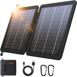 GOODaaa 10W Portable Solar Charger with Dual USB Outputs Super Handy Foldable Size 24% High Conversion Efficiency Solar Panels, Waterproof & Dustproof & Shockproof, Wide Compatibility