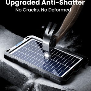 POWOXI Upgraded 7.5W-Solar-Battery-Trickle-Charger-Maintainer-12V Portable Waterproof Solar Panel Trickle Charging Kit for Car, Automotive, Motorcycle, Boat, Marine, RV,Trailer, Snowmobile, etc.