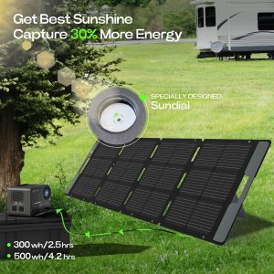 ACACIA 120W Portable Solar Panel for 300/500/1000/1500W Power Station for Camping, Foldable Solar Charger, Ajustable Kickstand, A+ Monocrystalline PV Cell and IP67 Waterproof for EV, Off Grid System