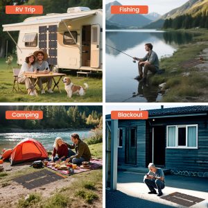 FlexSolar 100W Portable Solar Panels Chargers with PD3.0 USB-C,QC3.0 USB-A and DC Outputs Foldable IP67 Waterproof Power Emergency Camping for Small Power Station Generator,Phones, Power Banks