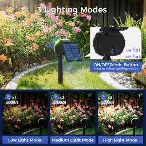 Solar Spot Lights Outdoor Waterproof IP65, 3 Modes Solar Lights Outdoor 35 LED Landscape Lighting, Spot Uplights for Garden Patio Yard Walkway Driveway House Backyard, 4 Pack Neutral White(4000K)