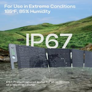 ACACIA 120W Portable Solar Panel for 300/500/1000/1500W Power Station for Camping, Foldable Solar Charger, Ajustable Kickstand, A+ Monocrystalline PV Cell and IP67 Waterproof for EV, Off Grid System